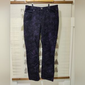 Calvin Klein Jeans Purple & Black Abstract Print Skinny Jeans Size 29/8